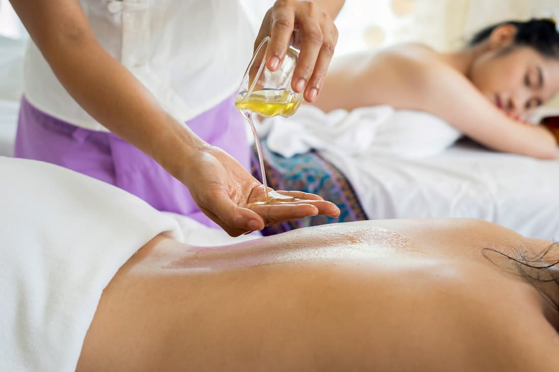 Relaxing professional back massage therapy at Pooja Massage Spa in Sector 70, Noida